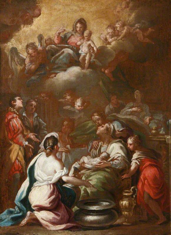 Neitsyt Marian syntymä, Neitsyt ja lapsi kirkkaudessa - Luca Giordano
