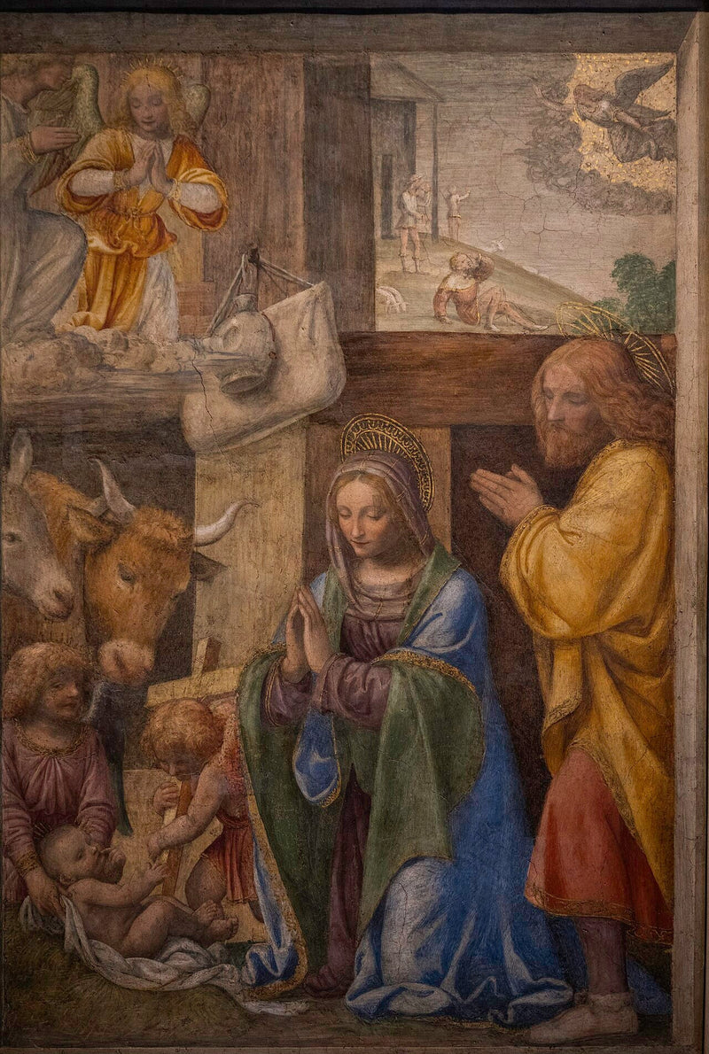 Syntymä ja Ilmoitus paimenille - Bernardino Luini