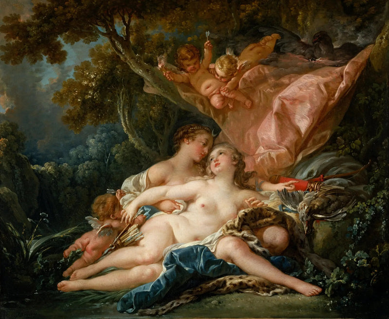 La Nymphe Callisto, seduierte Jupiterin toimesta Dianen hahmossa - François Boucher