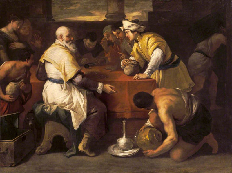 Poika prodigaalisen vertauskuva: saada osansa - Luca Giordano