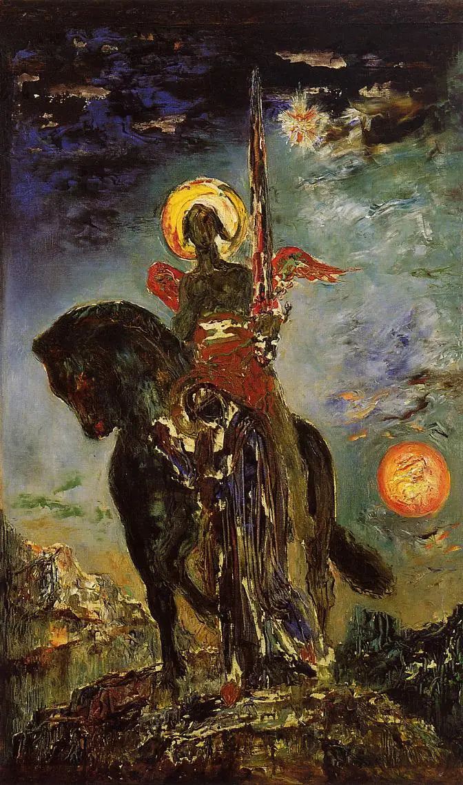 La Parque ja kuoleman enkeli - Gustave Moreau