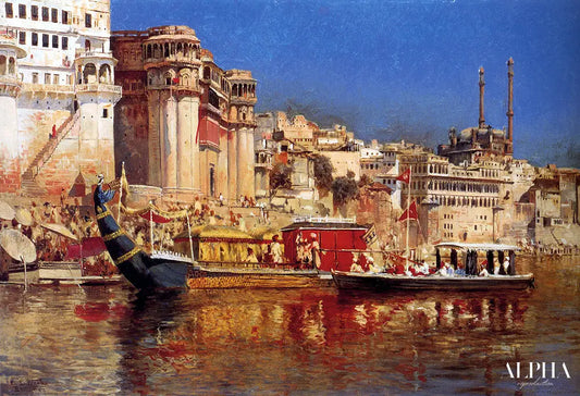 La péniche du Maharaja de Bénarès - Edwin Lord Weeks - Reproductions de tableaux et peintures haut de gamme