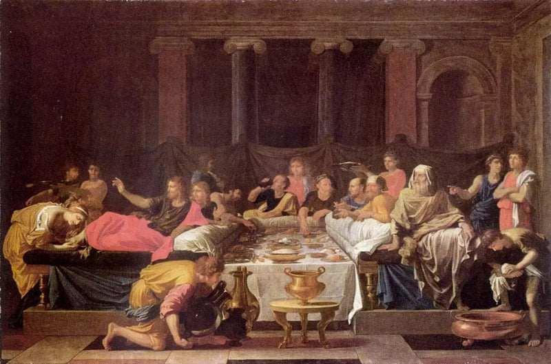 Rangaistus tai Ateria Simonin luona - Nicolas Poussin