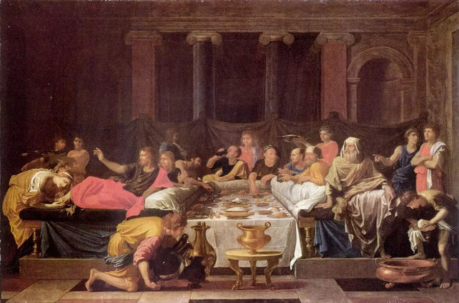 Rangaistus tai Ateria Simonin luona - Nicolas Poussin