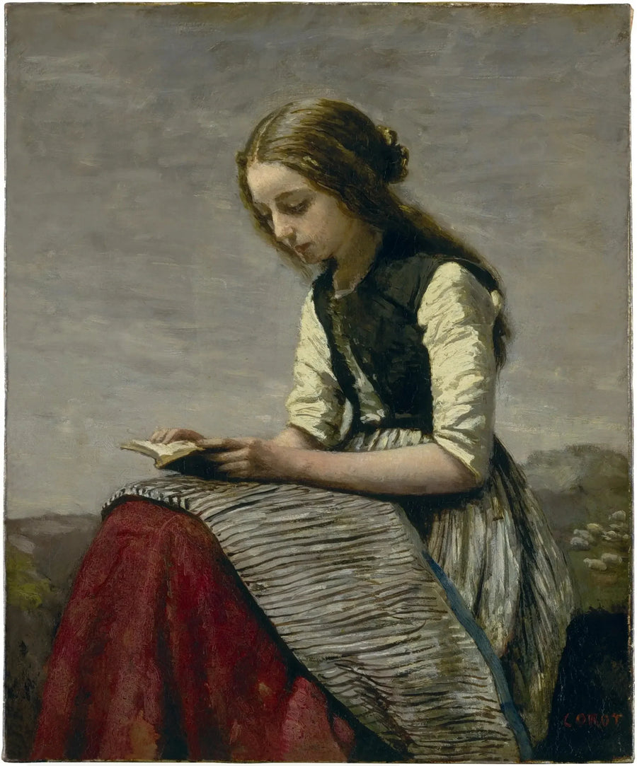 Pieni lukija - Jean-Baptiste Camille Corot