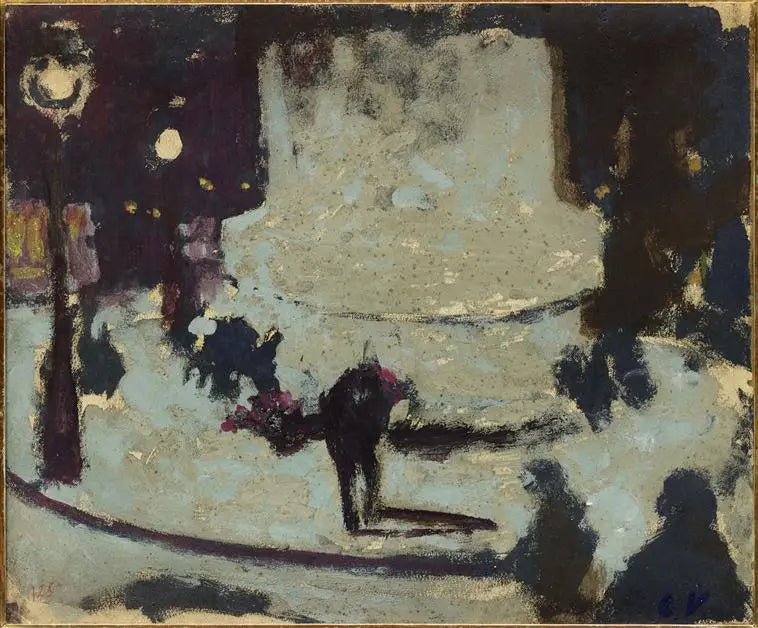 La Place Clichy, patsaiden jalusta - Édouard Vuillard