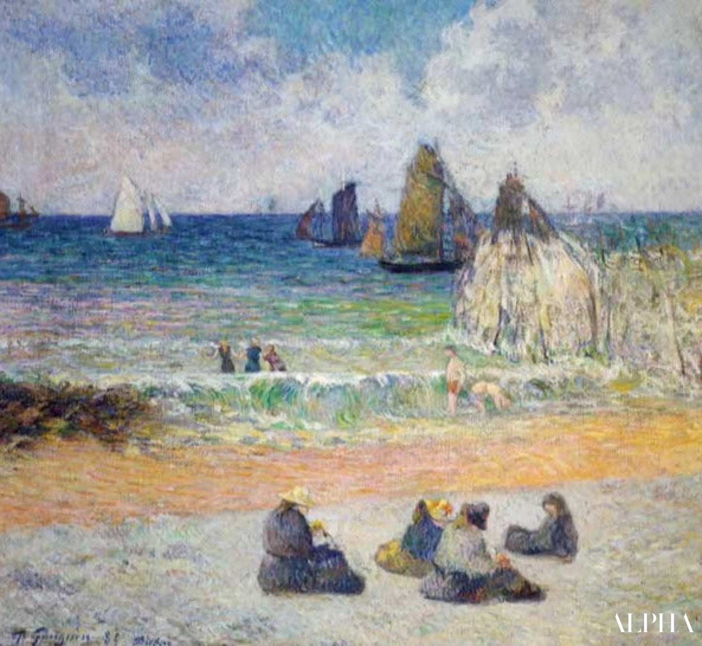 Dieppen ranta - Paul Gauguin - Korkealaatuiset taulujen ja maalauksien reproduktiot
