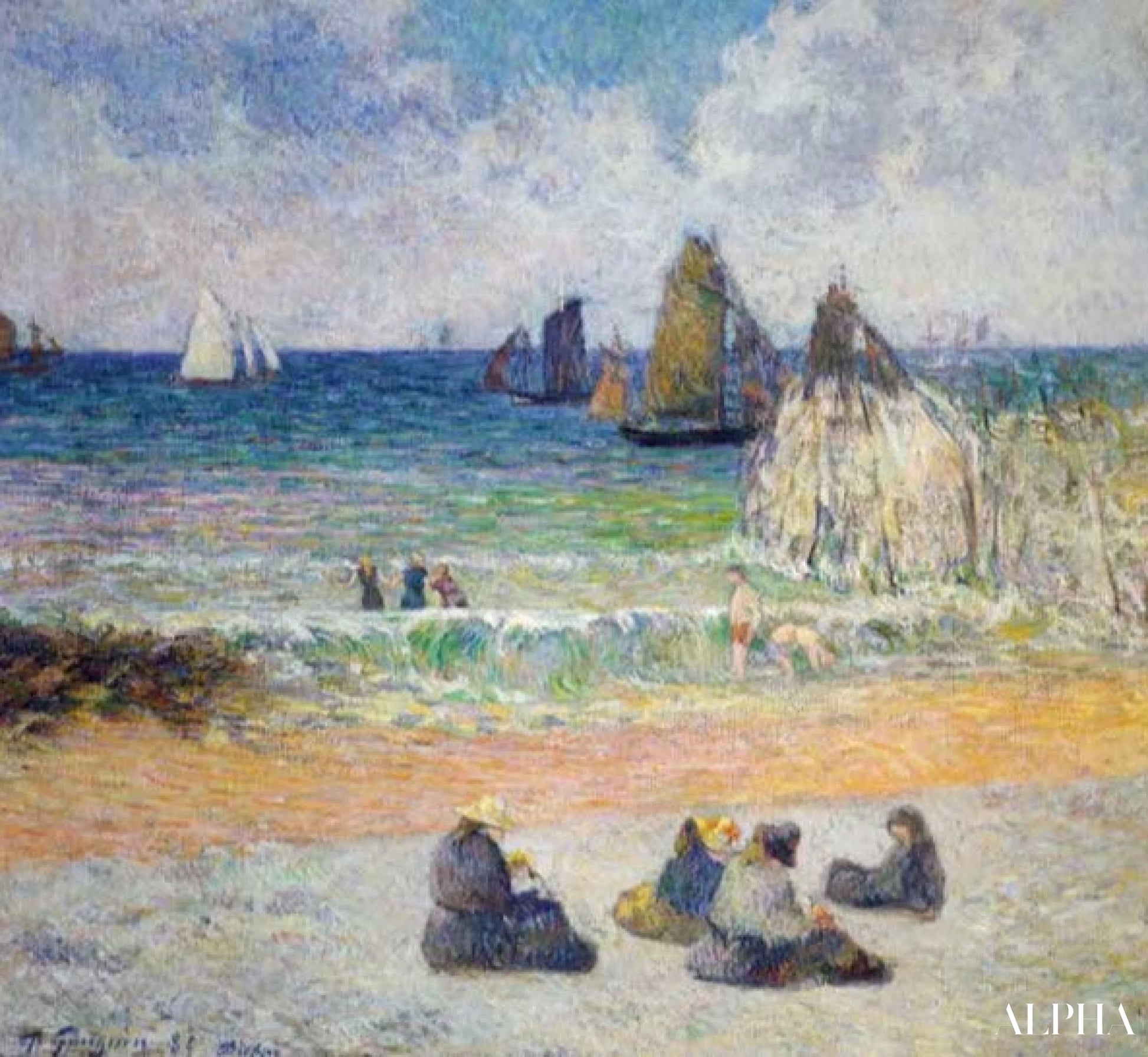 Dieppen ranta - Paul Gauguin - Korkealaatuiset taulujen ja maalauksien reproduktiot