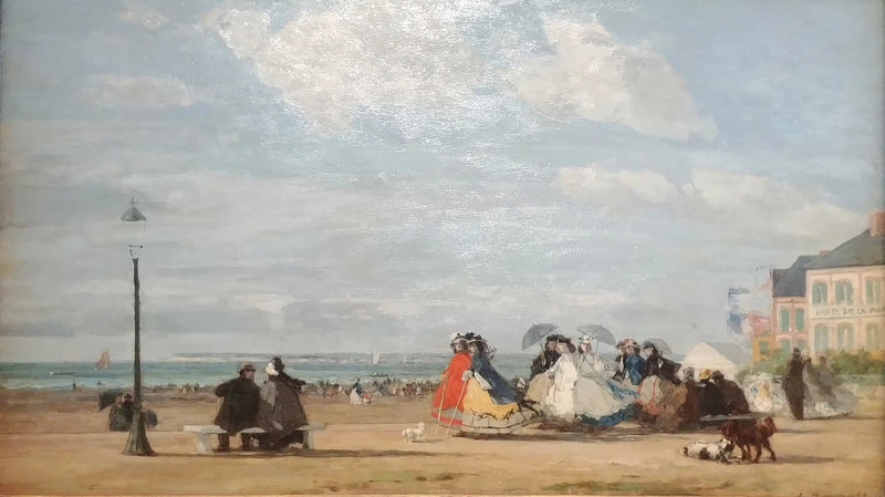 Ranta Trouvillessa - Keisarinna Eugénie ja hänen seuralaisensa - Eugène Boudin