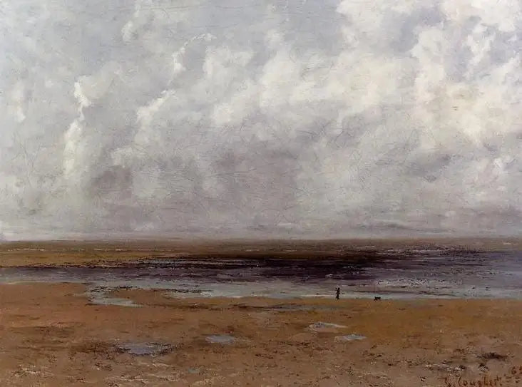 Trouvillen ranta matalassa vedessä - Gustave Courbet