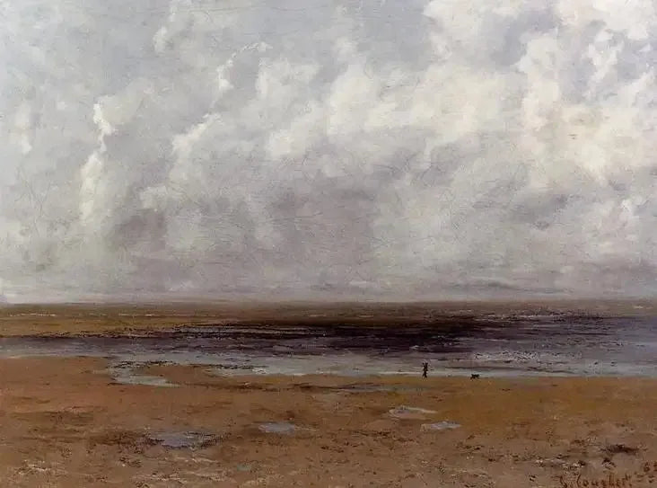 Trouvillen ranta matalassa vedessä - Gustave Courbet