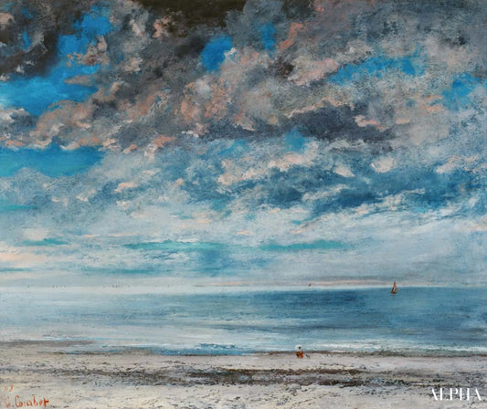 La Plage, Soleil Couchant - Gustave Courbet - Reproductions de tableaux et peintures haut de gamme