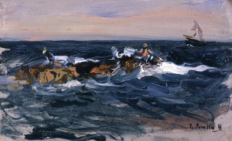 Ranta, Valencia (Lehmät vetävät venettä) - Joaquín Sorolla