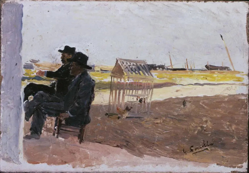 Ranta, Valencia (Kaksi Istuvaa Miestä) - Joaquín Sorolla