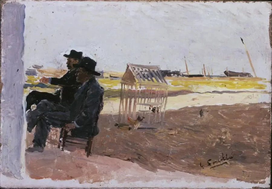 Ranta, Valencia (Kaksi Istuvaa Miestä) - Joaquín Sorolla