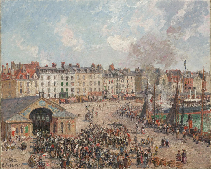 Kalakauppa Dieppessä - Camille Pissarro