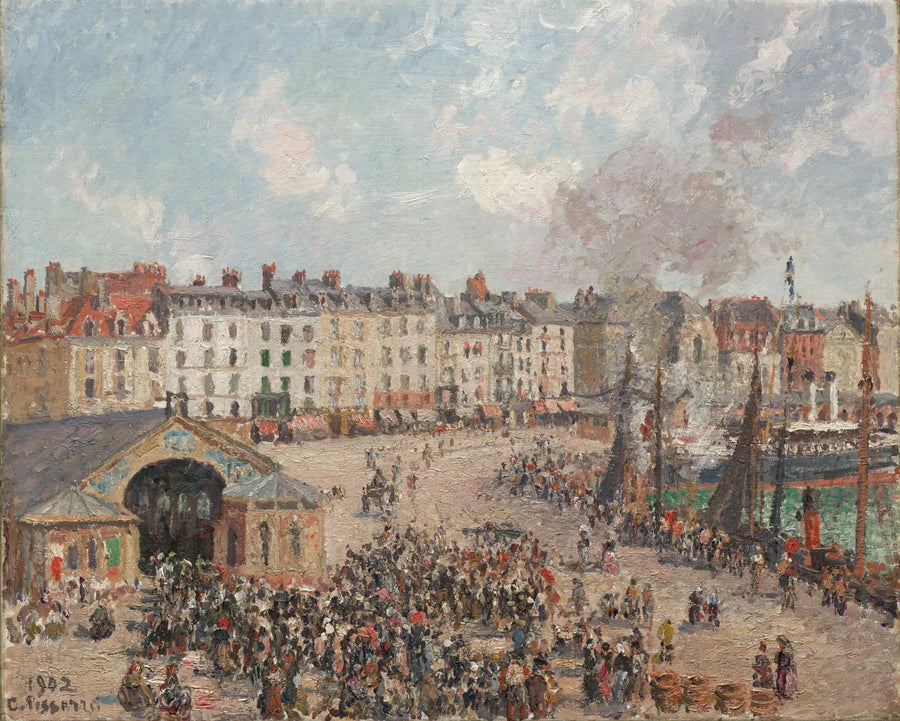 Kalakauppa Dieppessä - Camille Pissarro