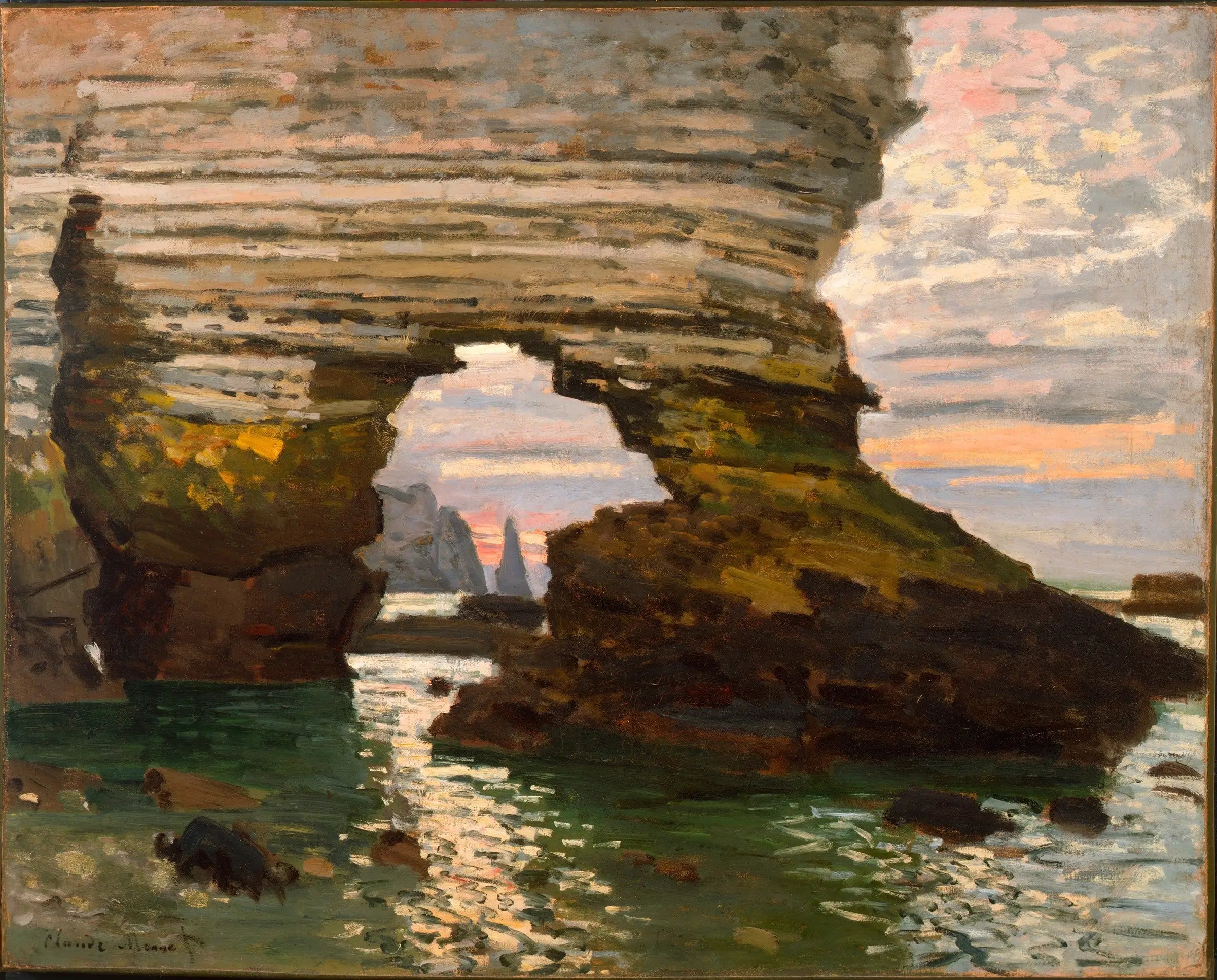 Reproduction du tableau « La Porte d'Amont, Étretat - Claude Monet » par Alpha Reproduction en peinture à l’huile