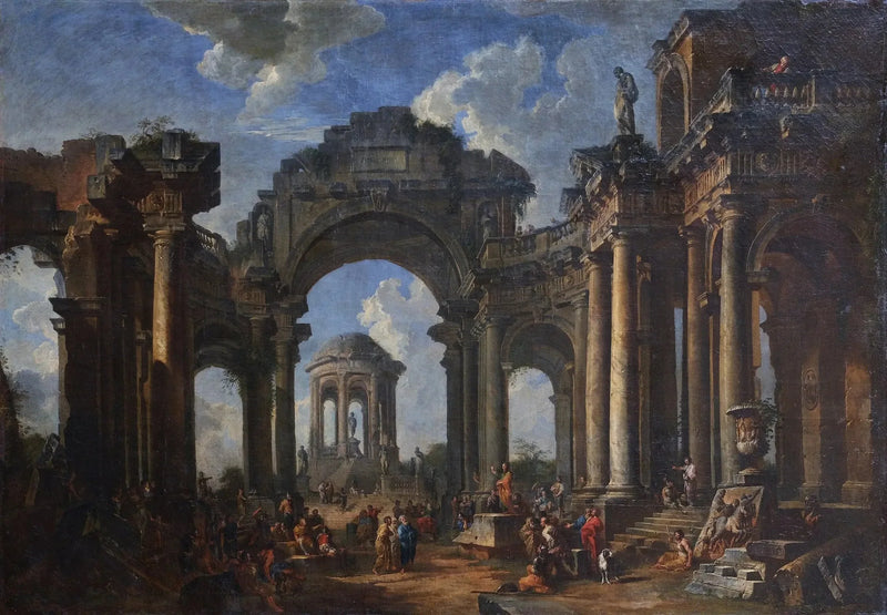 Apostolin saarna doriksen arkkitehtuurin raunioissa - Giovanni Paolo Panini