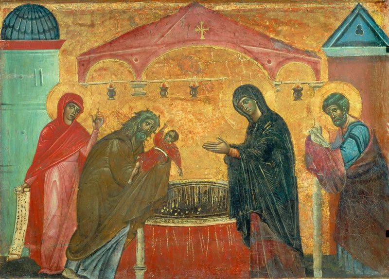 Temppeliin esittäminen - Guido da Siena