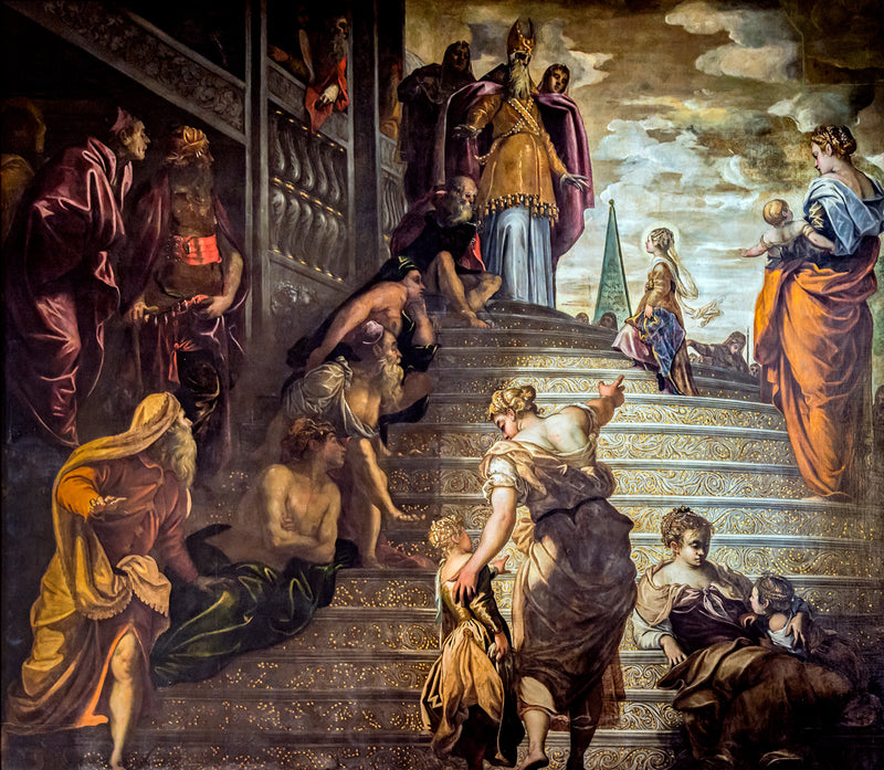 Neitsyt Marian esittely temppelissä - Jacopo Tintoretto