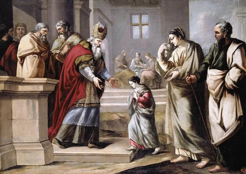 Neitsyt Marian esittely temppelissä - Pierre Mignard