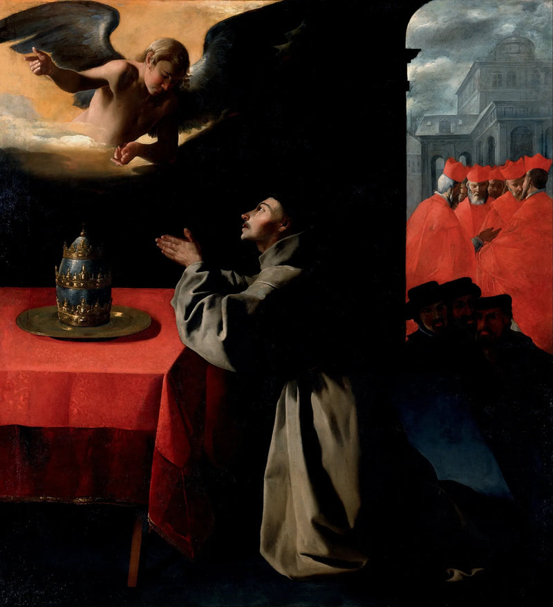 Pyhä Bonaventuran rukous uuden paavin valinnasta - Francisco de Zurbarán