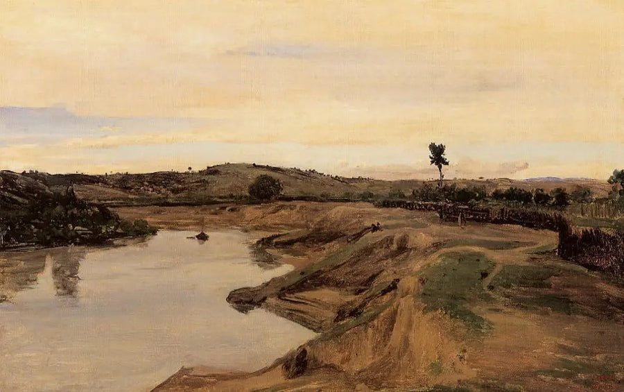 Poussin kävely, Rooman maaseutu - Jean-Baptiste Camille Corot