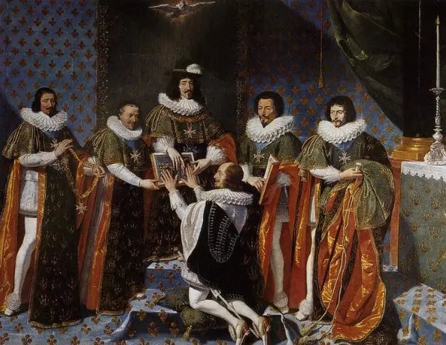 Herttuatar Longuevillen vastaanotto Pyhän Hengen ritarikunnassa kuningas Ludvig XIII:n toimesta vuonna 1633 - Philippe de Champaigne