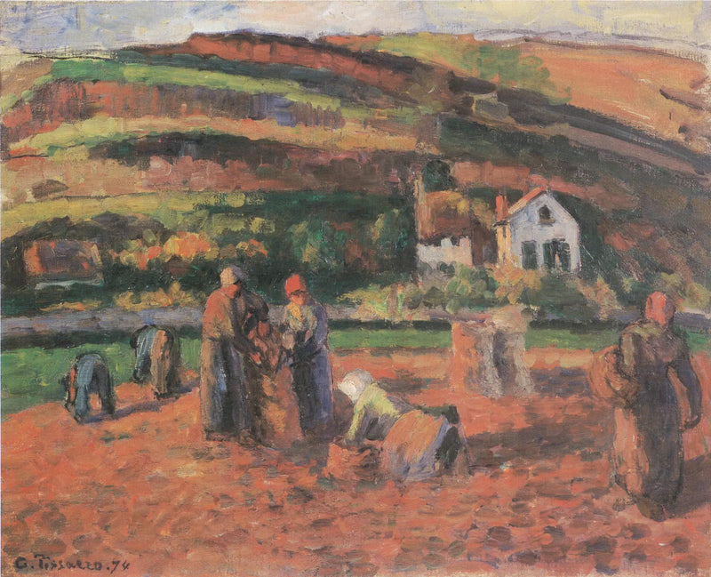 Perunoiden korjuu - Camille Pissarro