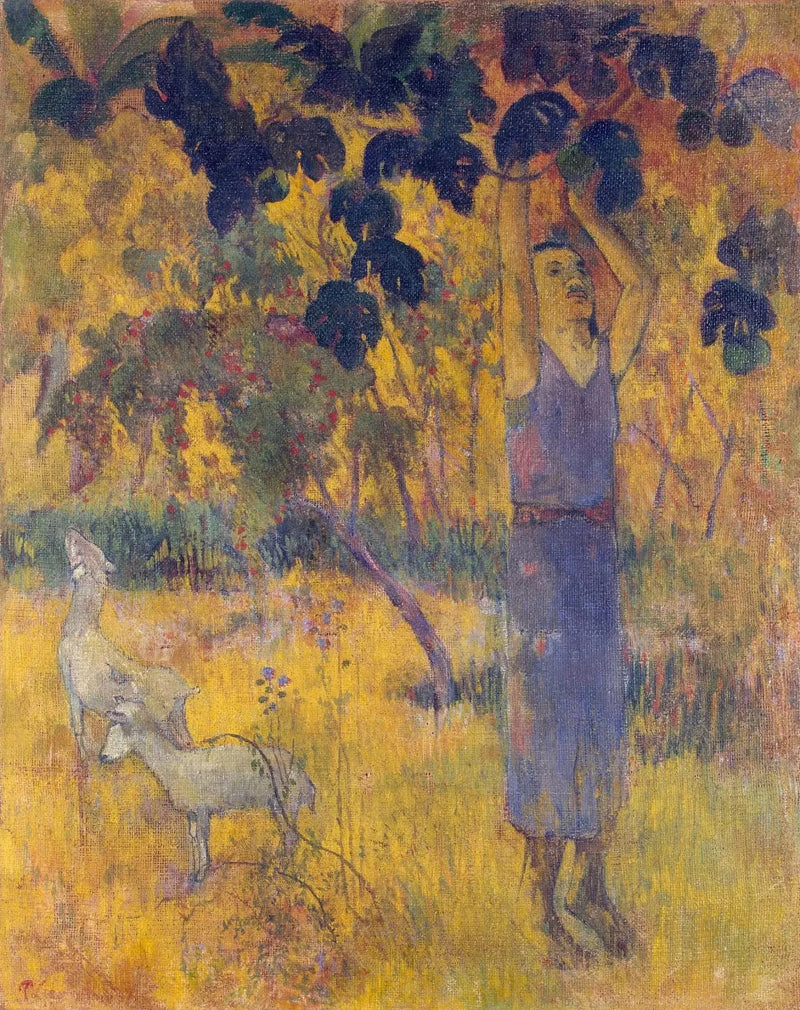 Sadonkorjuu, tai Mies poimimassa hedelmiä - Paul Gauguin