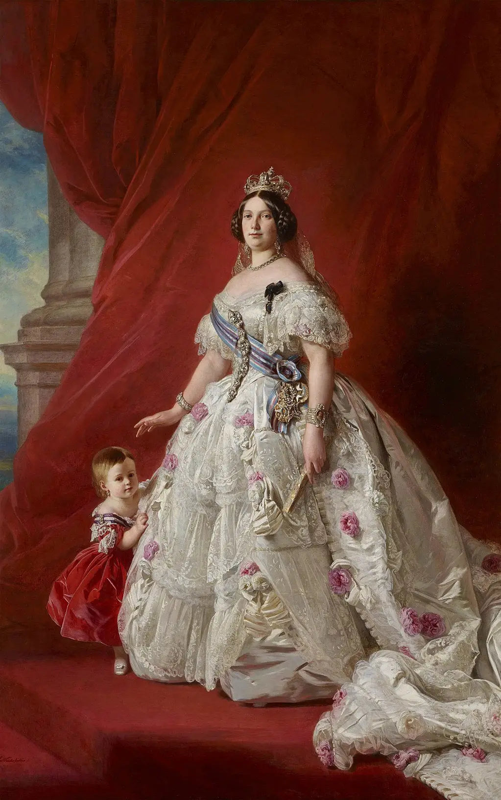 La reine Isabelle II avec la princesse des Asturies - Franz Xaver Winterhalter - Alpha Reproduction