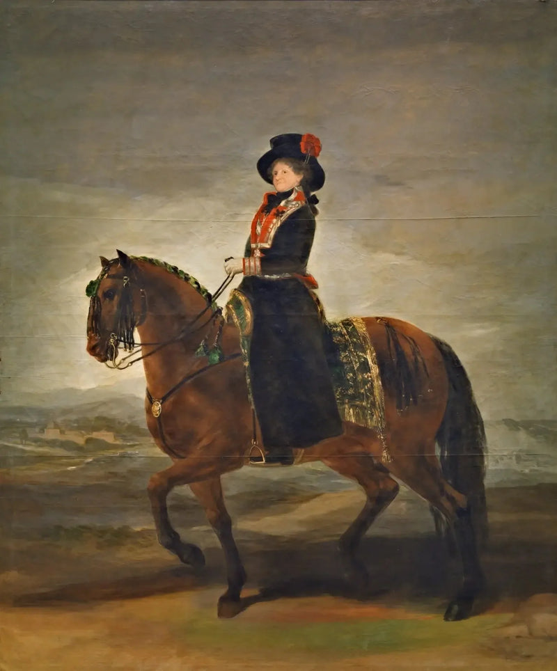 Kuningatar María Luisa ratsastamassa - Francisco de Goya