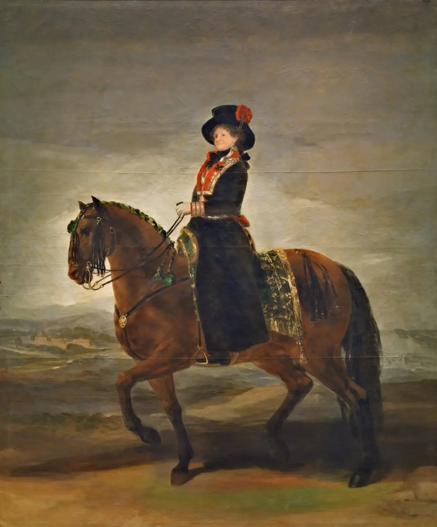 Kuningatar María Luisa ratsastamassa - Francisco de Goya