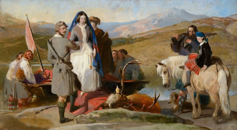 Kuningatar Viktoria saapuu Loch Muickiin - Edwin Henry Landseer