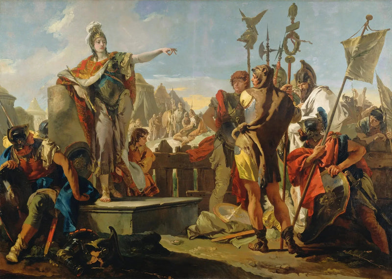 Kuningatar Zénobie puheenvuoro sotilailleen - Giovanni Battista Tiepolo