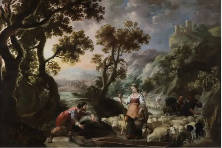 Jacobin ja Rahel kaivolla - Bartolomé Esteban Murillo