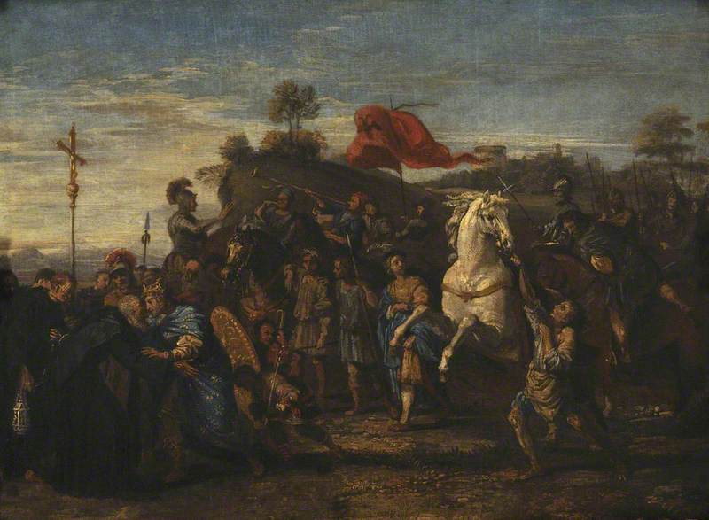 Saint Nilin ja keisari Otton III:n kohtaaminen - Domenichino