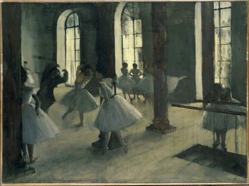 Tanssin harjoittelu tanssisalissa - Edgar Degas