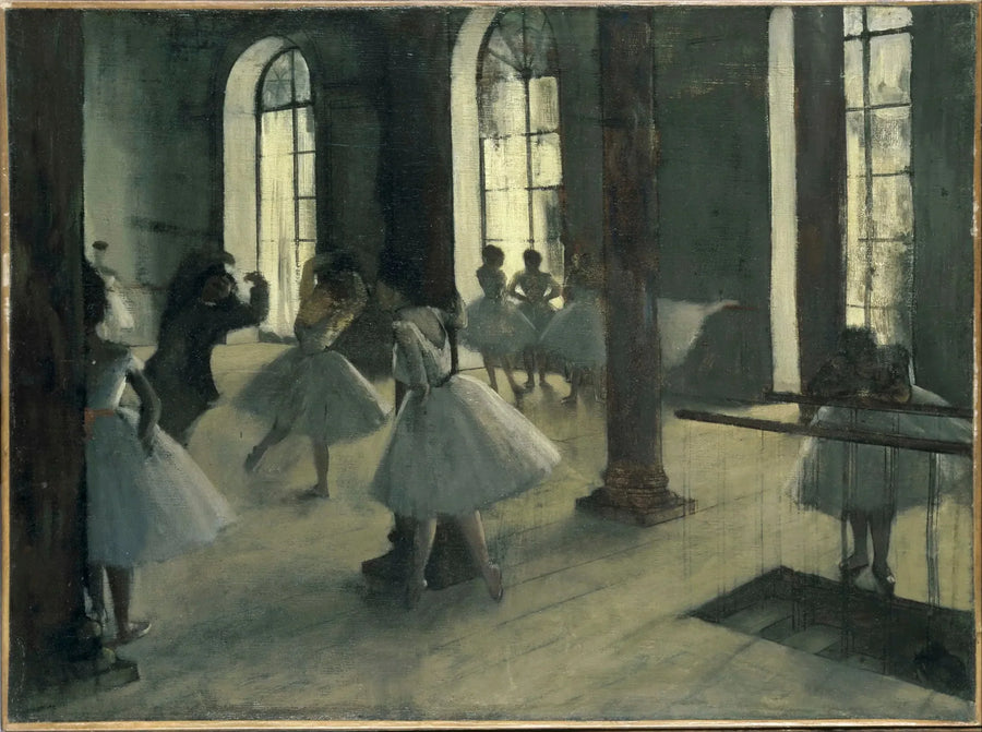 Tanssin harjoittelu tanssisalissa - Edgar Degas