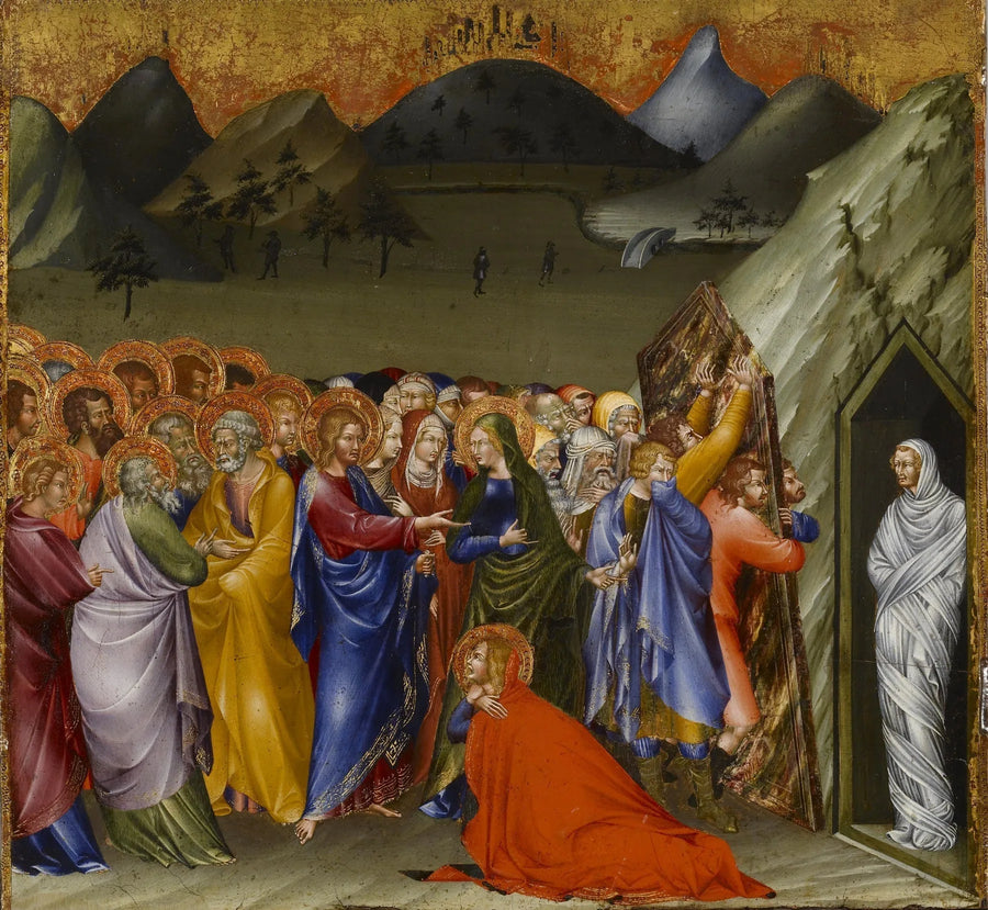 Lazareen ylösnousemus - Giovanni di Paolo