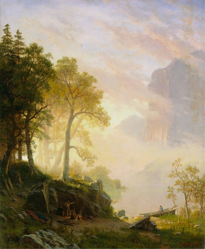 Merced-joen joki Yosemitessa - Albert Bierstadt