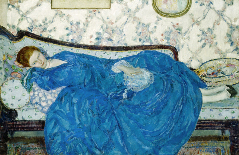 Sininen mekko - Frederick Carl Frieseke
