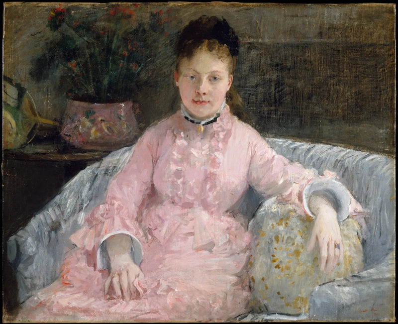 Vaaleanpunainen mekko (Albertie-Marguerite Carré, myöhemmin Madame Ferdinand-Henri Himmes, 1854-1935) - Berthe Morisot