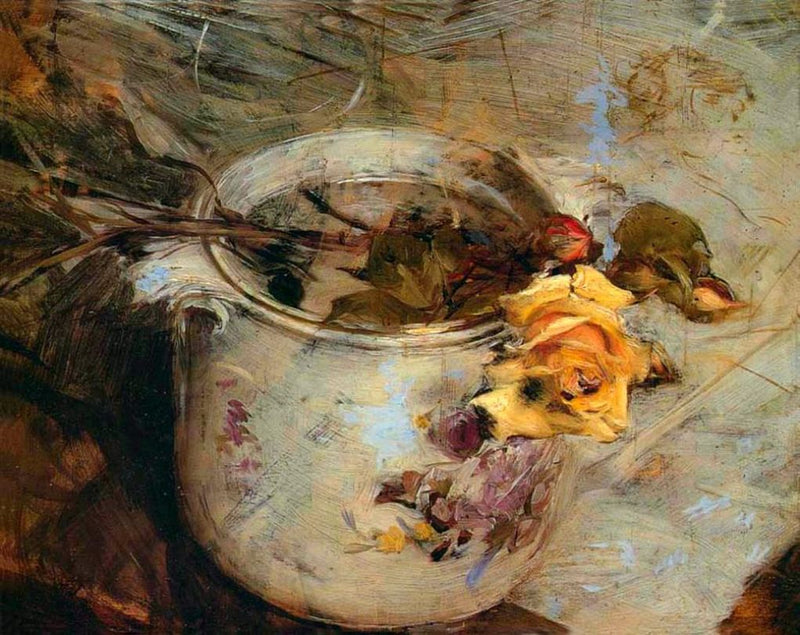 Sassonian maljakossa oleva ruusu - Giovanni Boldini
