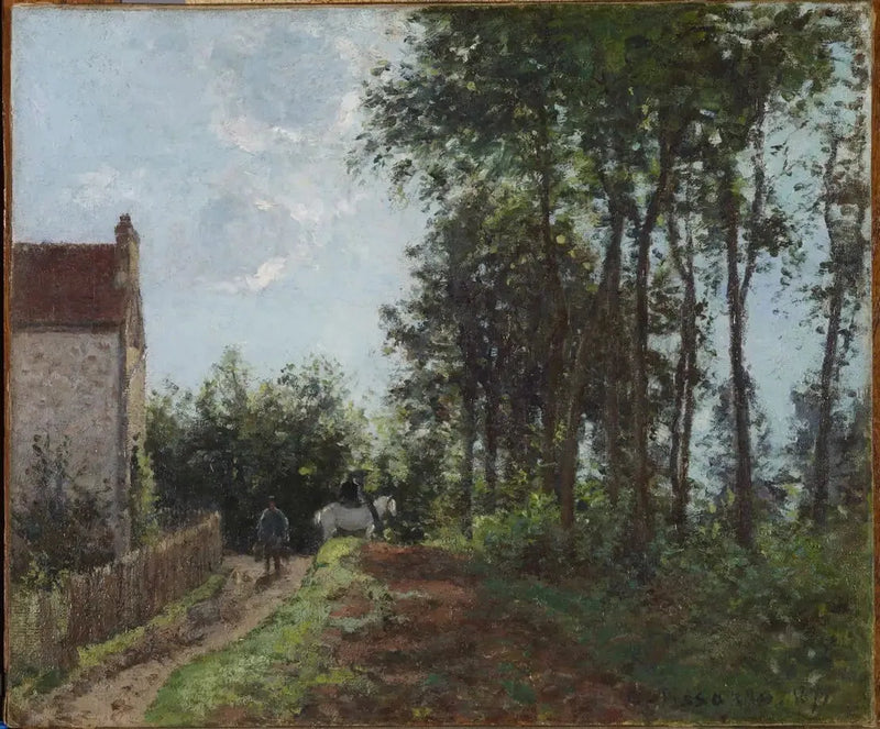 Tie lähellä maatilaa - Camille Pissarro