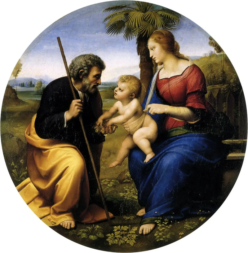 Pyhä perhe palmupuun kanssa - Raphael Sanzio
