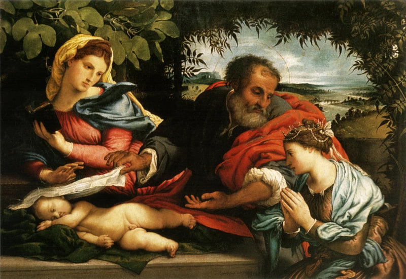 Pyhä perhe ja Pyhä Katariina Aleksandriasta - Lorenzo Lotto