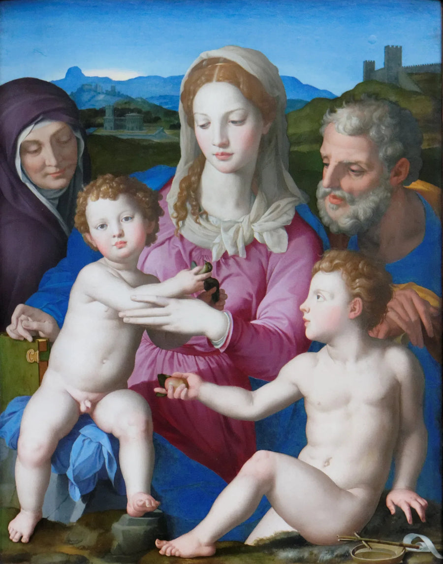 Pyhä perhe, jossa pyhä Elisabeth ja pieni pyhä Johannes Kastaja - Bronzino