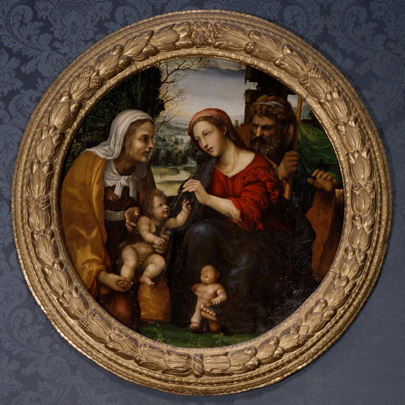 Pyhä perhe ja pyhä Elisabeth ja pieni pyhä Johannes Kastaja - Il Sodoma (Giovanni Antonio Bazzi)